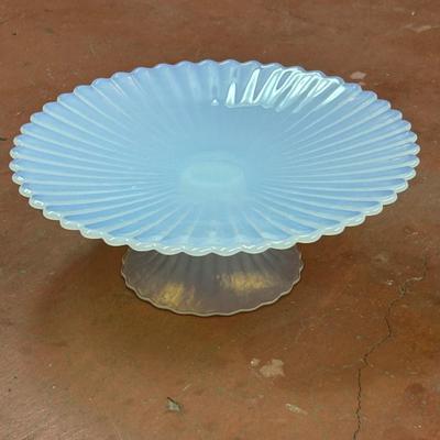 Murano Yalos Casa Opalescent Footed Cake Stand - Gift - Baker - Deco - Vintage