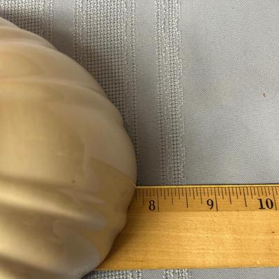 2 Vintage Haeger Pottery Ribbed Oval Bowl Planter pink & white Marked 4020 USA 7â€x 5â€