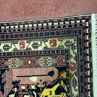 Vintage Persian Rug - hand knotted, wool, 37.5" x 58â€