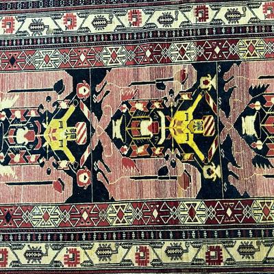 Vintage Persian Rug - hand knotted, wool, 37.5" x 58â€