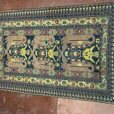 Vintage Persian Rug - hand knotted, wool, 37.5" x 58â€