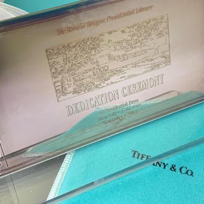 Limited Edition Tiffany Reagan Library Dedication Ceremony Display Plate