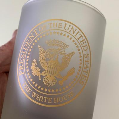 THREE Presidential Seal Frosted Cocktail Glasses