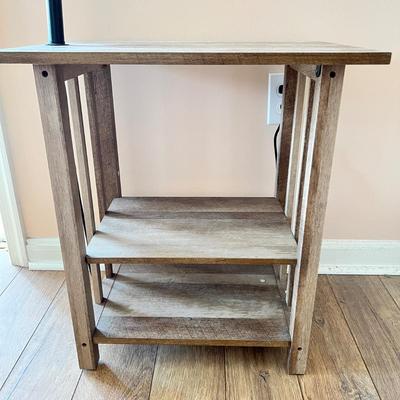 End Table Floor Lamp with Magazine Shelf