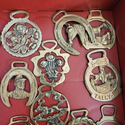lot of 16 Brass Horse Bridle Medallions