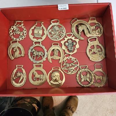 lot of 16 Brass Horse Bridle Medallions