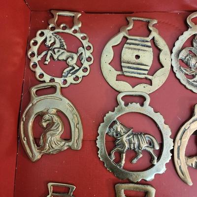 lot of 16 Brass Horse Bridle Medallions