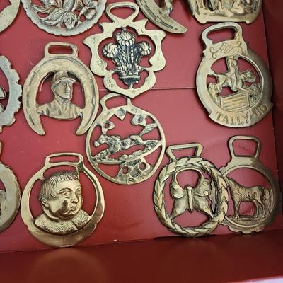 lot of 16 Brass Horse Bridle Medallions