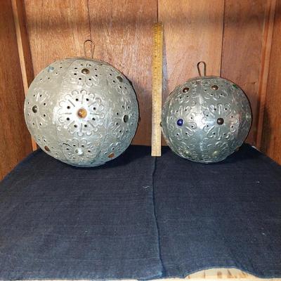 Hanging tin orbs
