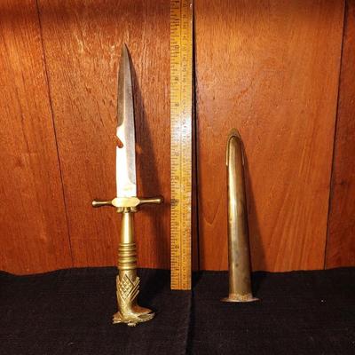 Vintage brass dagger