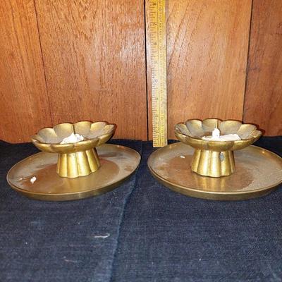 Pair of brass candle stick holders