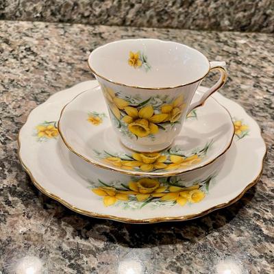 Royal Kent daffodil tea cup and plates