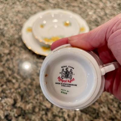 Royal Kent daffodil tea cup and plates