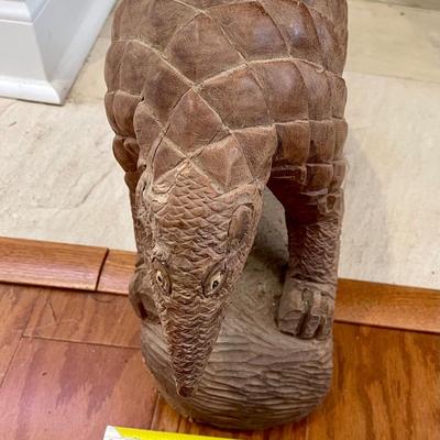 Hand carved wooden pangolin