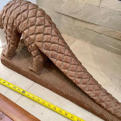 Hand carved wooden pangolin