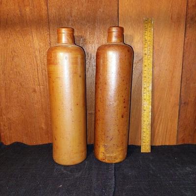 Pair of ceramic storage bottles.