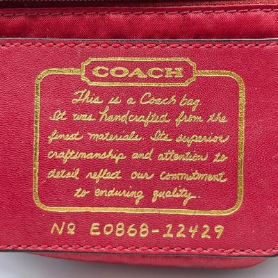 COACH ~ Beige & Red Leather Tote ~ Authentic