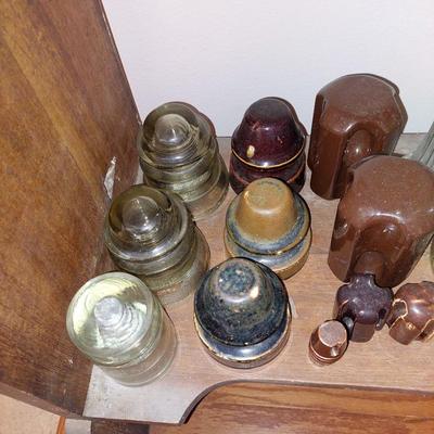 Lot of vintage electric insulators