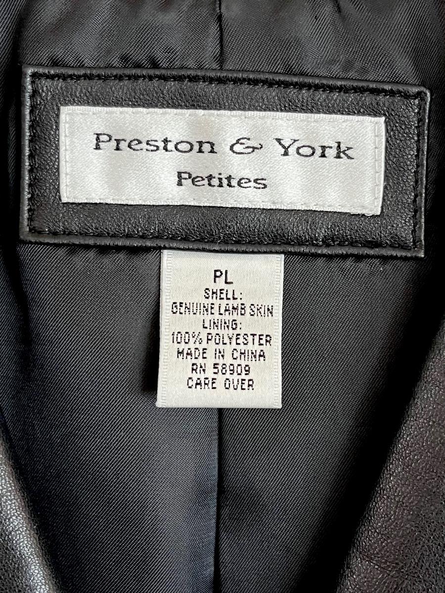 PRESTON & YORK ~ Size PL Genuine Lamb Skin Leather Jacket | EstateSales.org