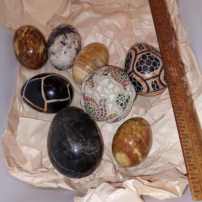 Polished stone egg lot