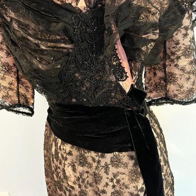 Stunning Beaded Lace Antique Dress
