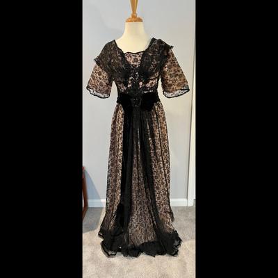 Stunning Beaded Lace Antique Dress