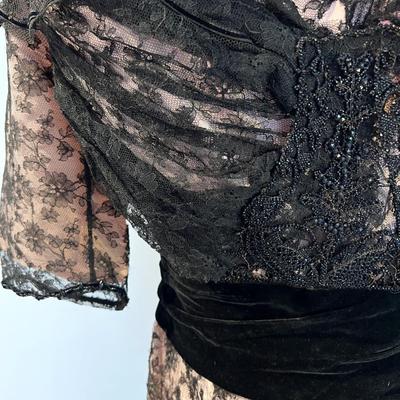 Stunning Beaded Lace Antique Dress