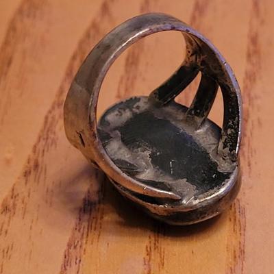Men's Old Pawn Sterling & Turquoise Ring