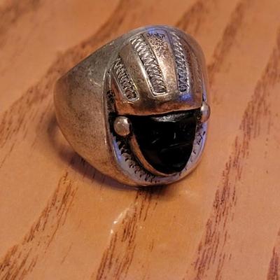 Men's Sterling & Black Onyx Mayan Mask Ring