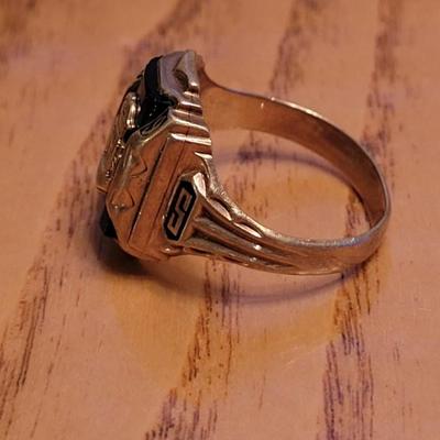 1959 High School Class Ring - 10k Gold & Sapphire