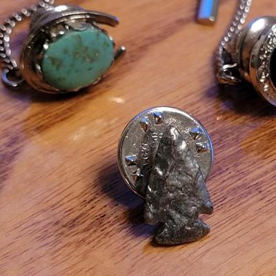 Men's Tie Pins - Turquoise, Black Onyx