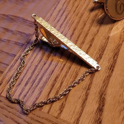 Men's Gold Tone Tie Bars, Pins, & Cuff Links