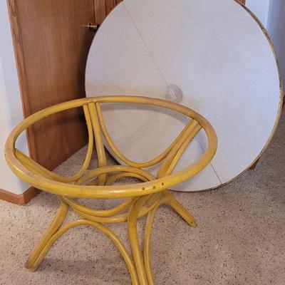 Vintage Rattan Table with 2 Leaves