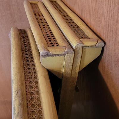 Vintage Rattan Table with 2 Leaves