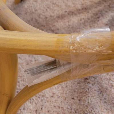 Vintage Rattan Table with 2 Leaves