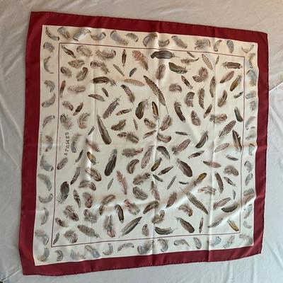 128 Authentic HERMÃ‰S Carre 90 Silk Scarf Plumes by Henri De Linares 1953