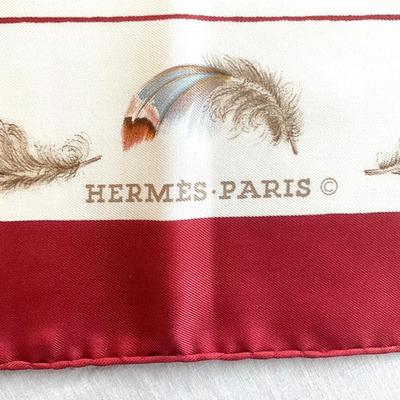 128 Authentic HERMÃ‰S Carre 90 Silk Scarf Plumes by Henri De Linares 1953