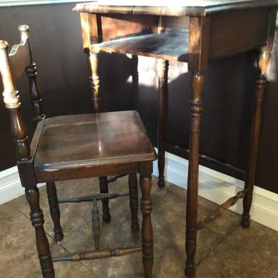 Antique Writing Table and Chair