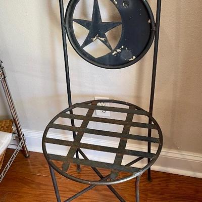 Antique french hand forged metal chair