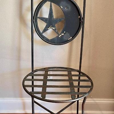 Antique french hand forged metal chair