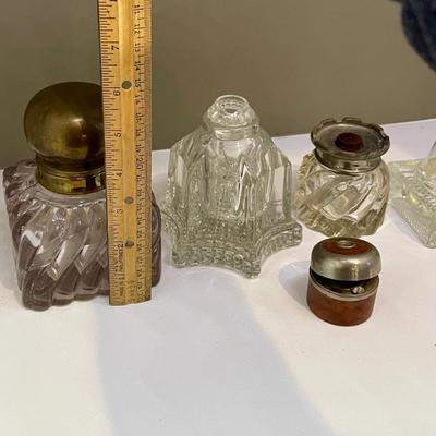 Lot of 5 antique inkwells