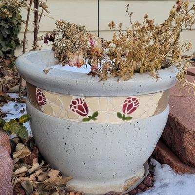 Planter with Mosaic Roses