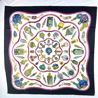 131 Authentic HERMÃ‰S Carre 90 Silk Scarf Qu'Importe Leflacon by Catherine Baschet 1988