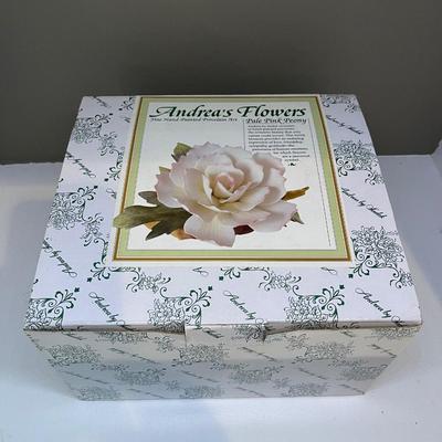 Andreas by Sadek Pale Pink Peony Fine Hand Painted Porcelain Art Figurine