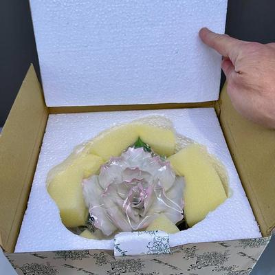 Andreas by Sadek Pale Pink Peony Fine Hand Painted Porcelain Art Figurine