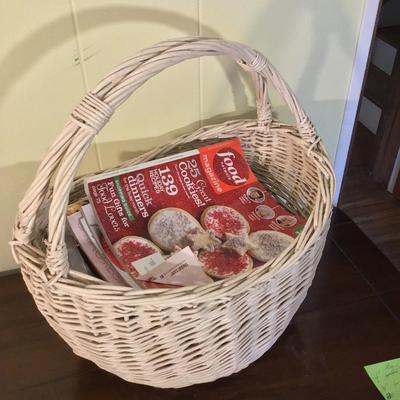 Basket of Food/Recipe Magazines