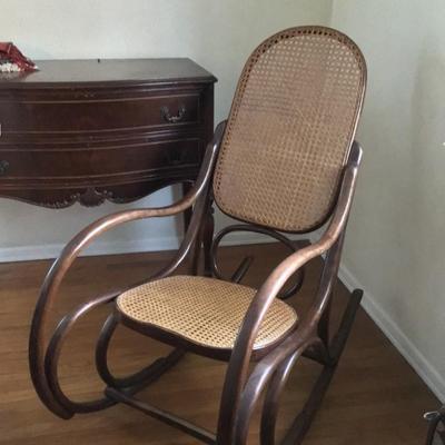 1920s Curved Wooden Rocking Chair
