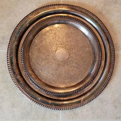 (2) Vintage Silverplate Serving Trays