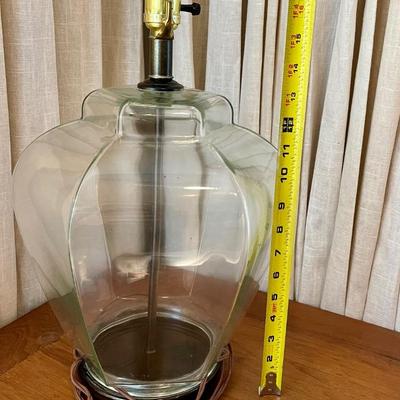 One clear glass lamp