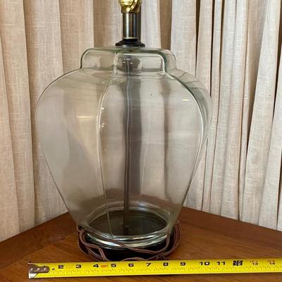 One clear glass lamp